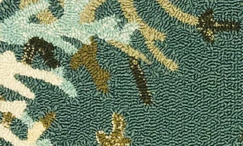 R16 Home Coral Border Indoor/outdoor Doormat In Aqua Tan White