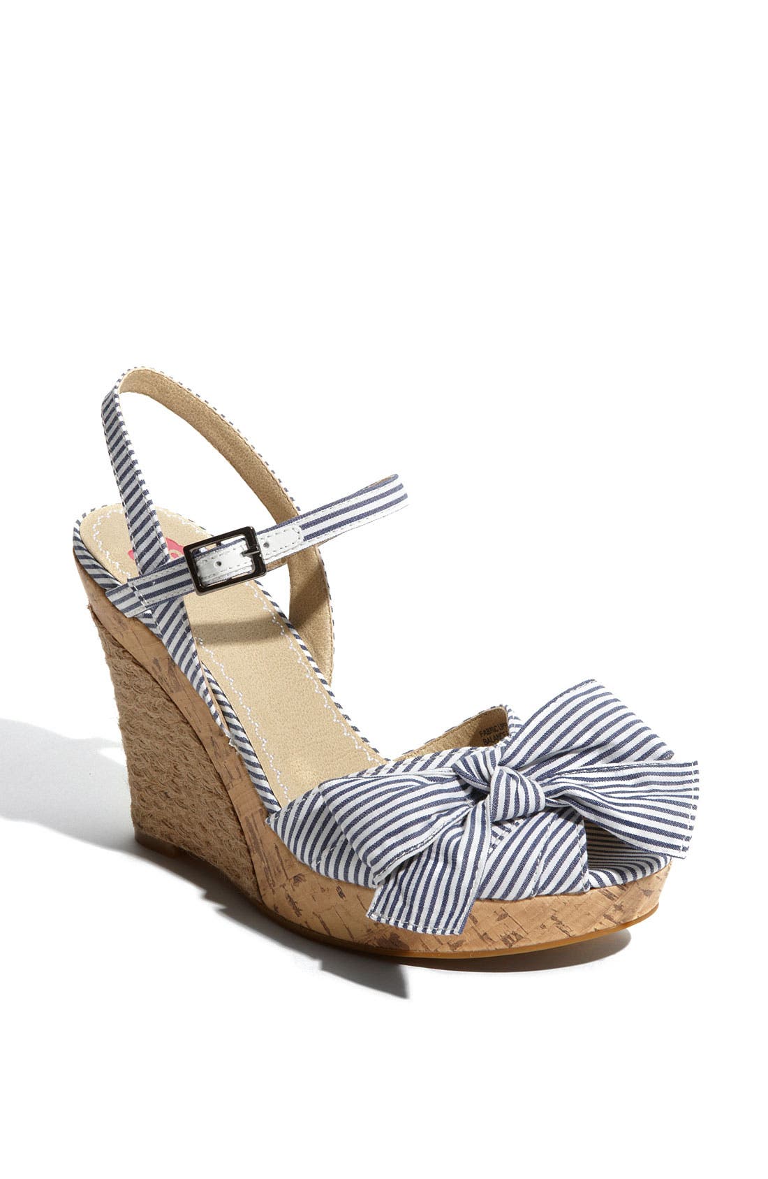 'Bowtye' Sandal, Main, color, NAVY STRIPE