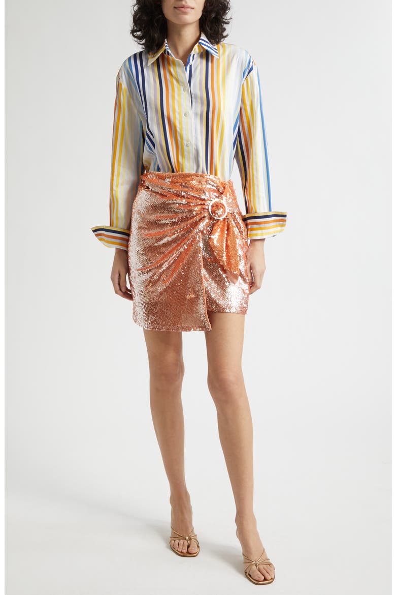 Brennan Stripe Boyfriend Shirt, Alternate, color, SUNSET