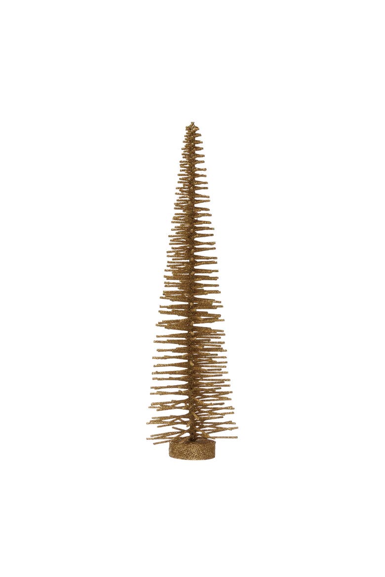 Rattan Tree with Glitter & Wood Base, Gold, Main, color, Gold
