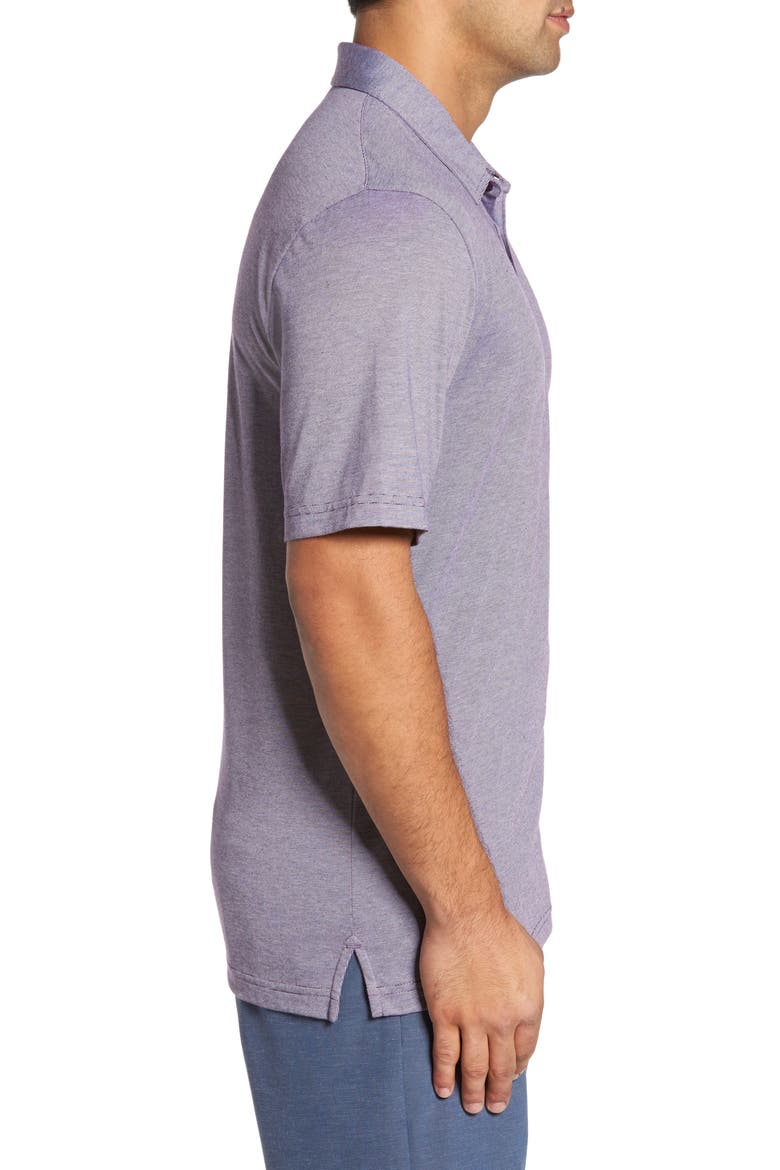 The Zinna Slub Piqué Polo, Alternate, color, BLACKBERRY CORD/WHT