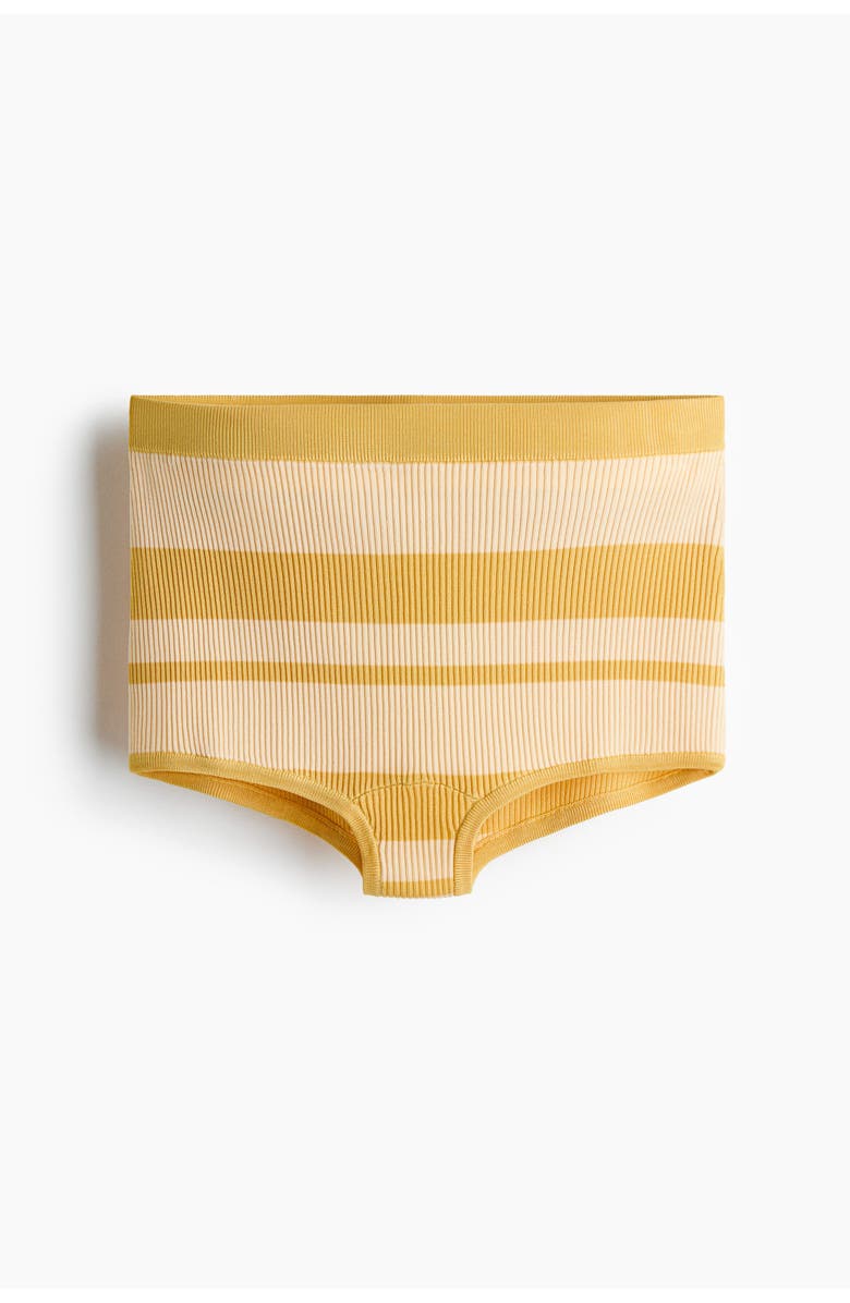 H&M Rib-knit mini shorts, Alternate, color, Yellow/Striped