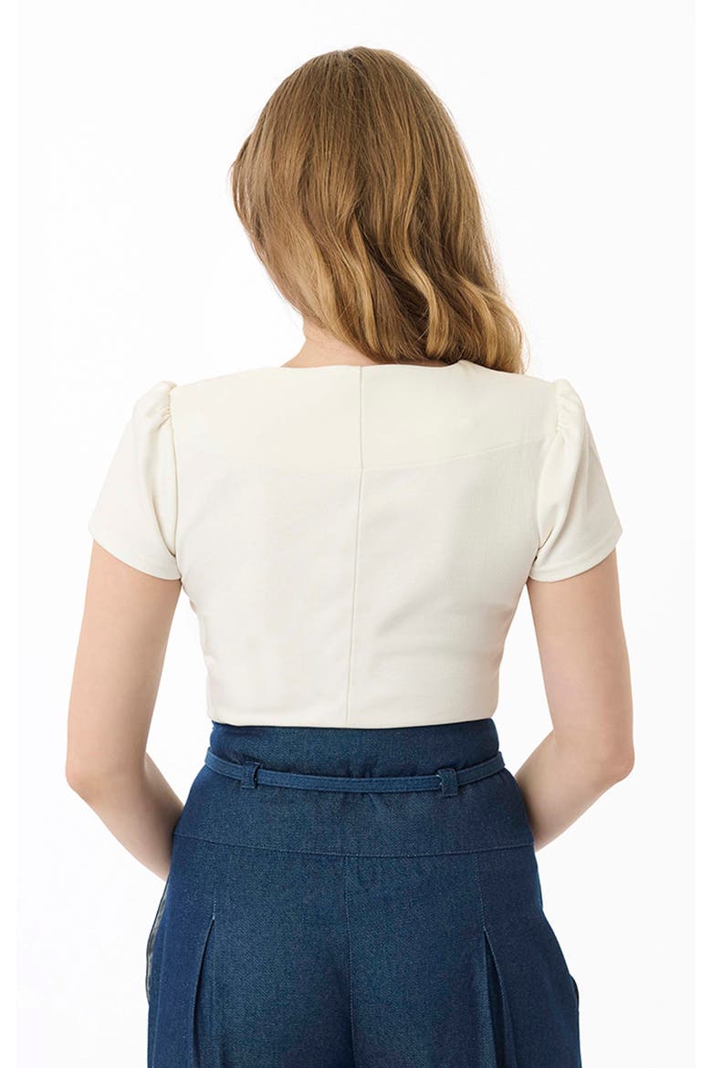 Pentagon Collar Knit Top, Alternate, color, Cream