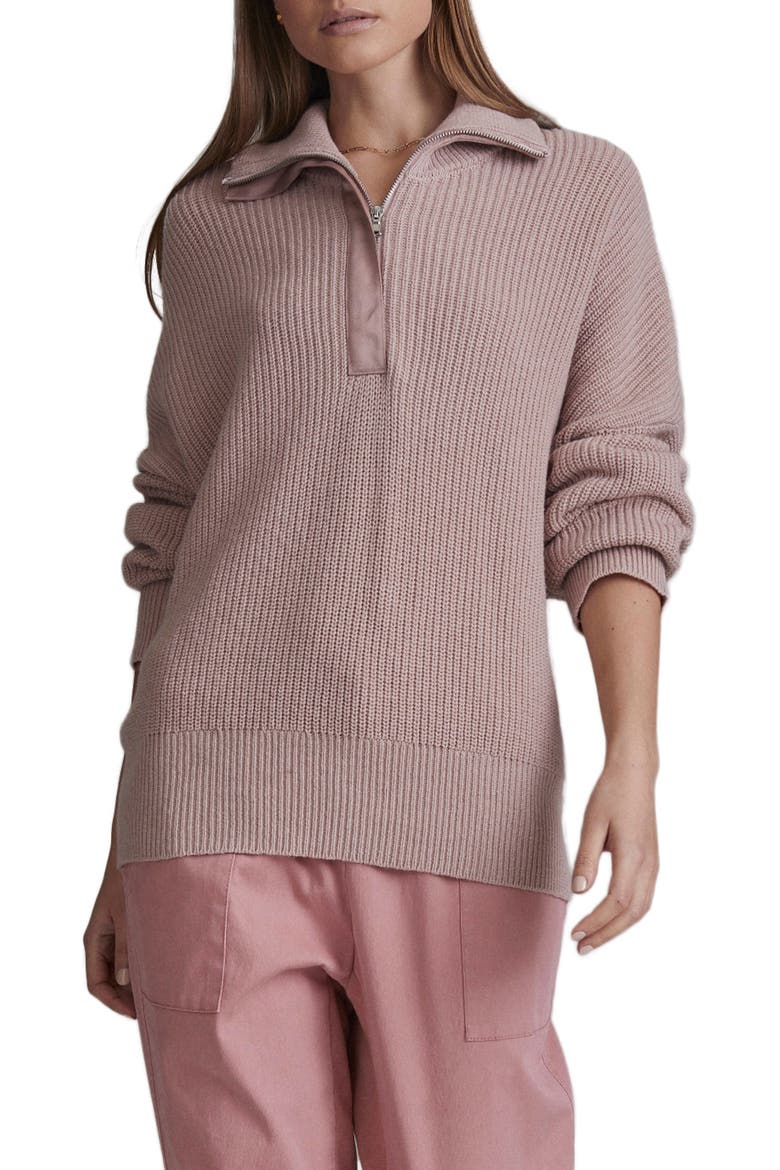 Axtell Half Zip Sweater, Main, color, PALE BLUSH