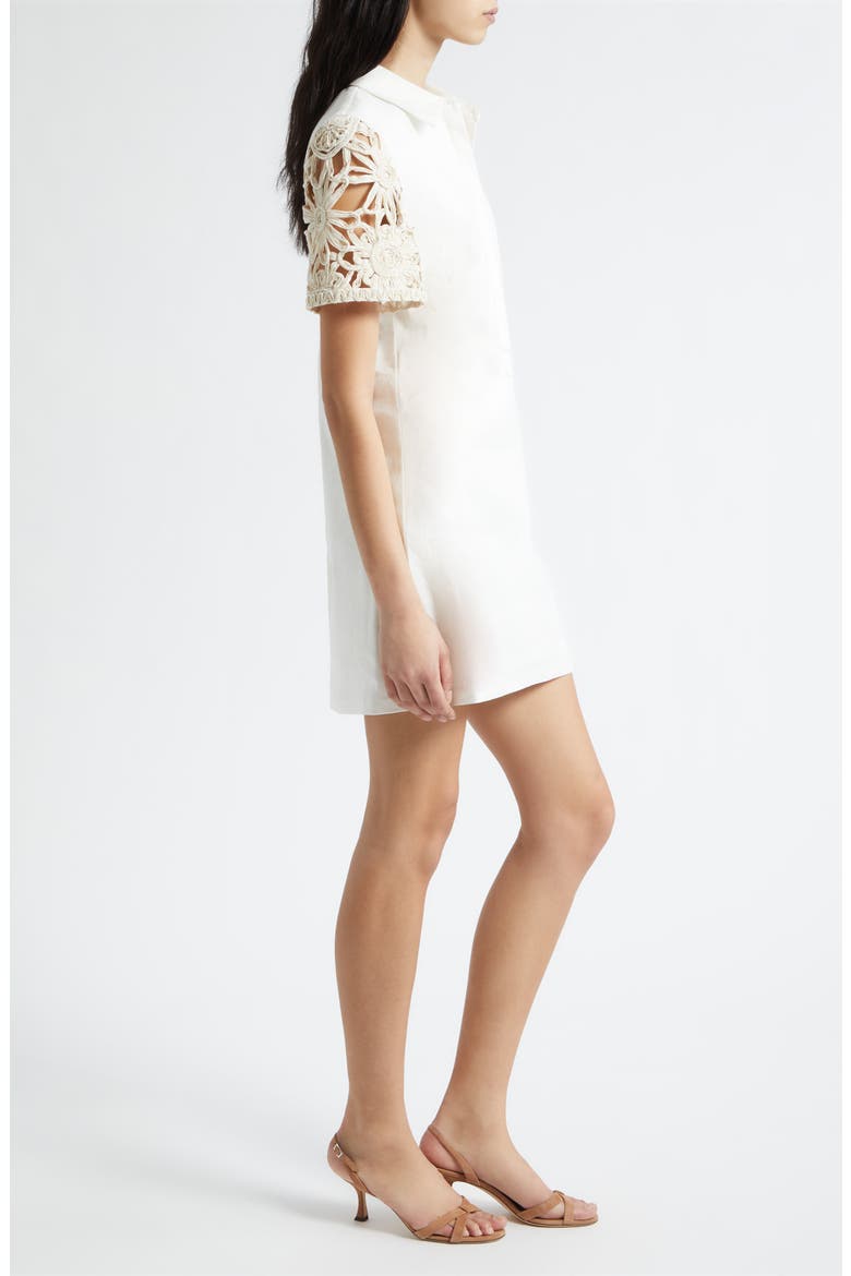 Celine Linen Blend Minidress, Alternate, color, IVORY