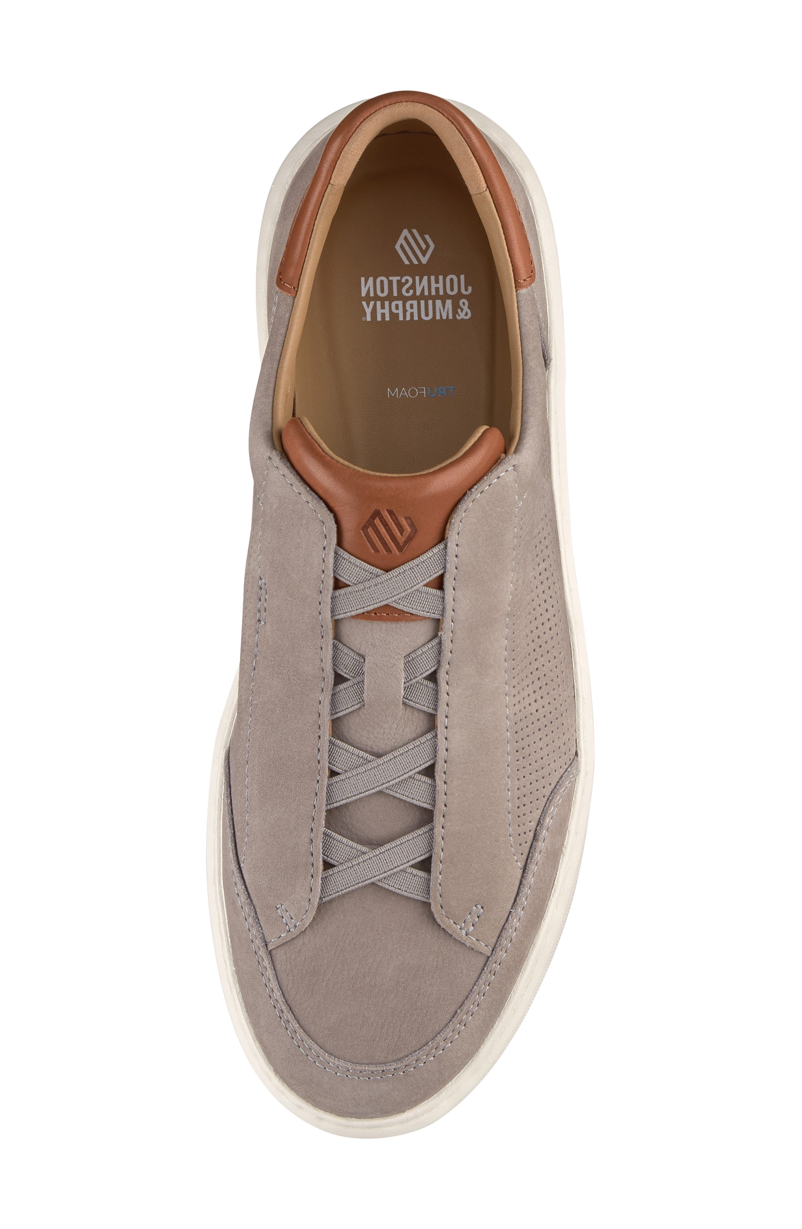 Johnston & Murphy Anders Perforated Leather Sneaker, Alternate, color, Gray Nubuck