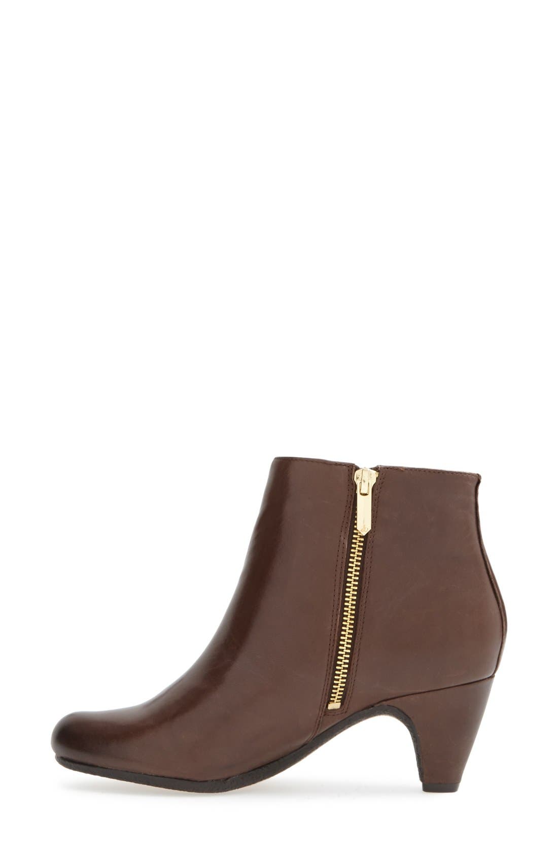 'Marmont' Leather Bootie, Alternate, color, DARK BROWN