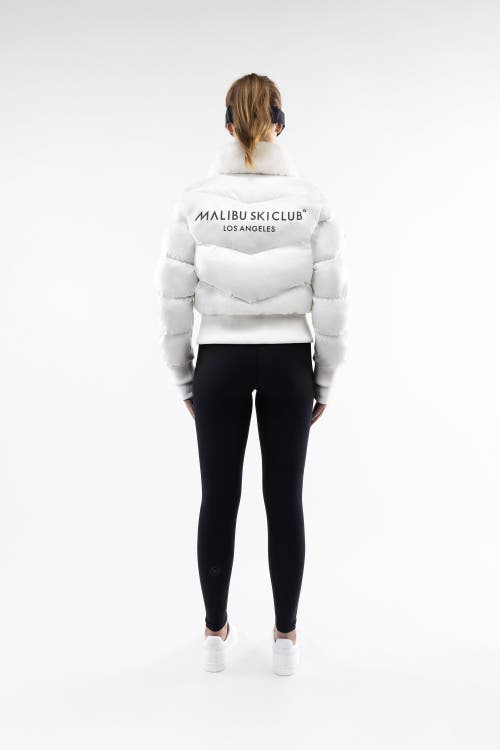 Malibu Ski Club Monogram Classic Bomber In White
