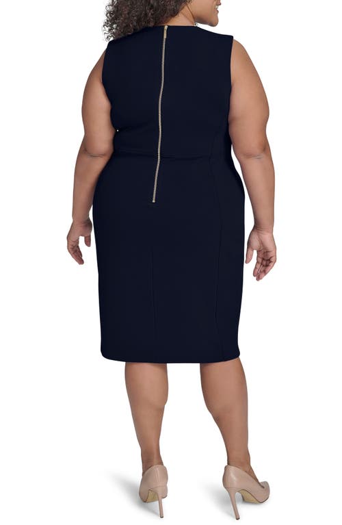 Calvin Klein Basic Sleeveless Sheath Dress In Indigo