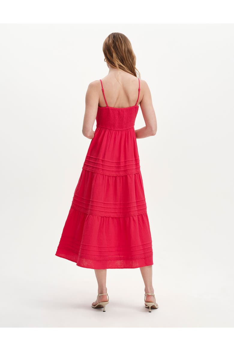 Petite Hazel Cheesecloth Midi Dress, Alternate, color, Bright Pink