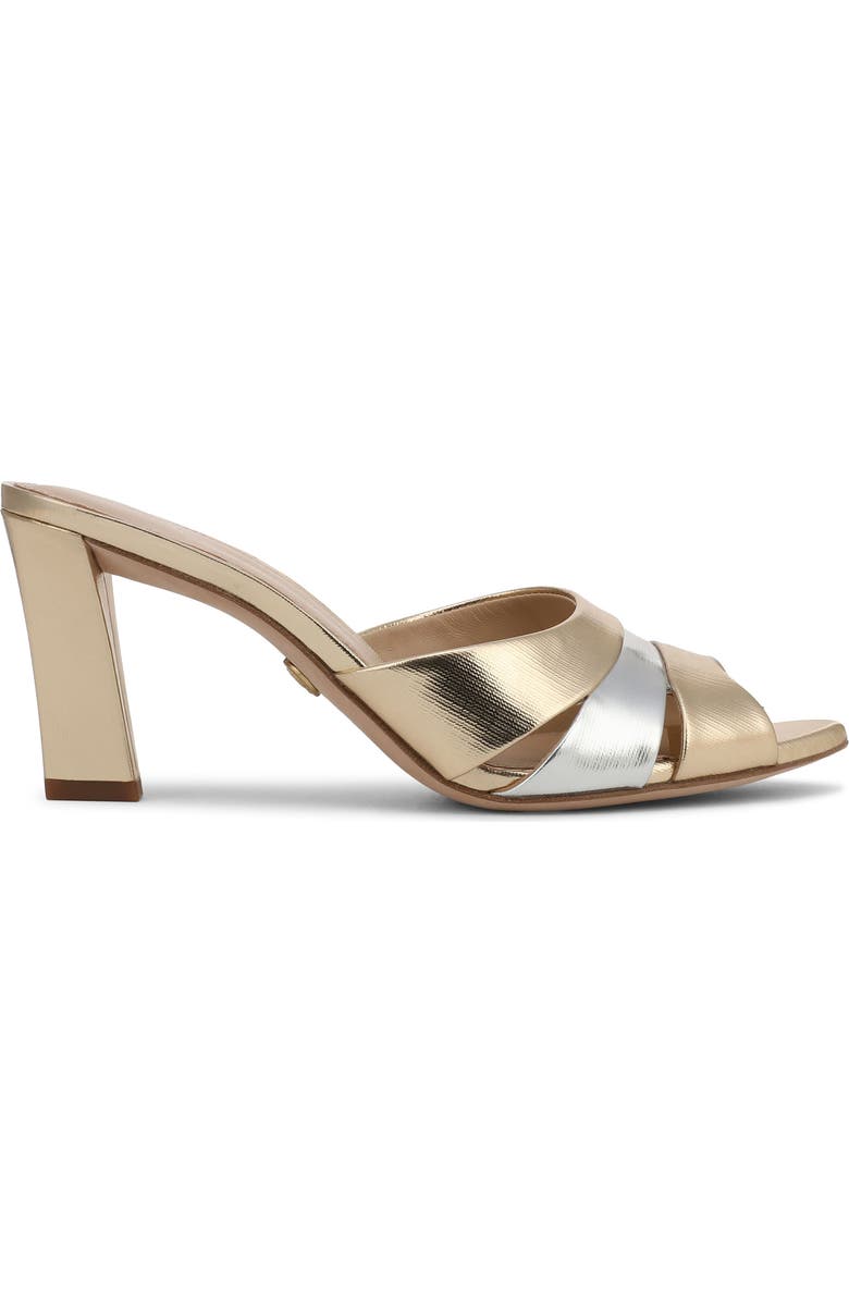 Veronica Beard Cassiel Pointed Toe Slide Sandal, Alternate, color, Gold/ Silver