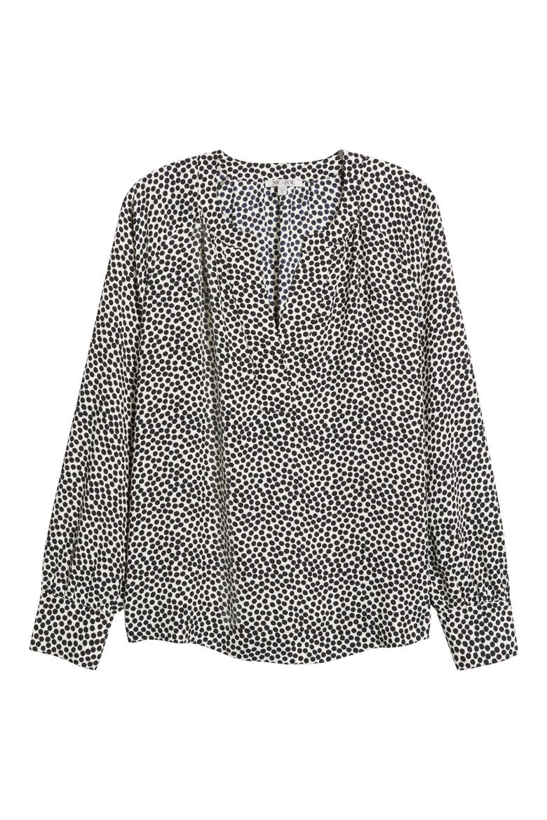 Spotted Around Long Sleeve Top, Alternate, color, BLACK MULTI