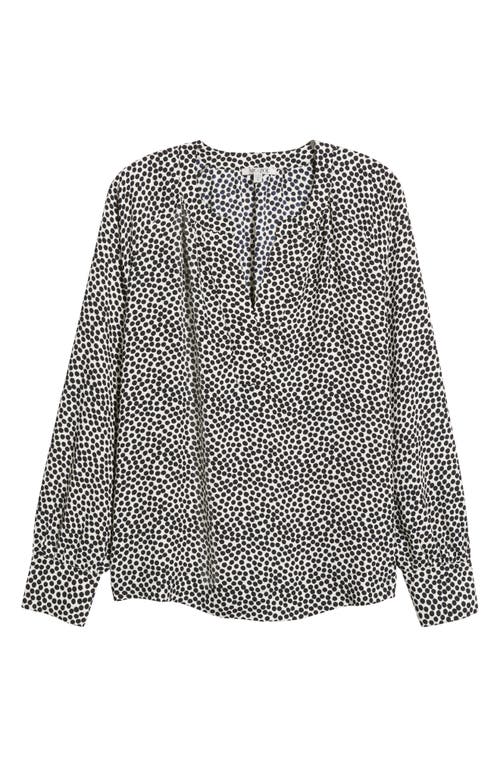 Nic + Zoe Nic+zoe Spotted Around Long Sleeve Top In Gray