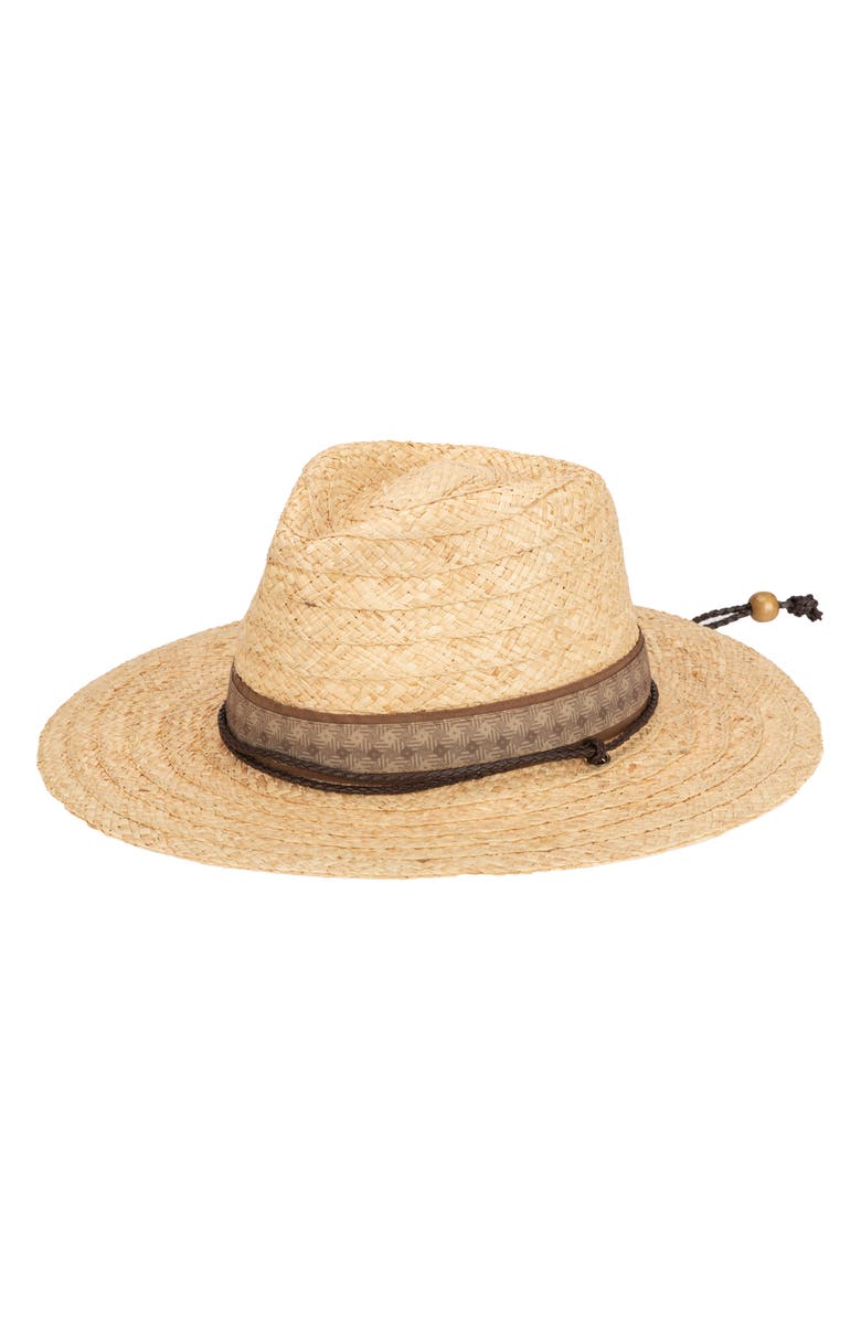 San Diego Hat Raffia Lifeguard Fedora, Main, color, Natural