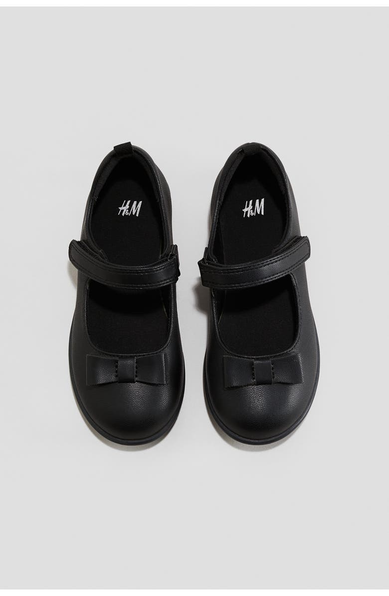 H&M Bow-detail School Ballet Pumps, Main, color, Black