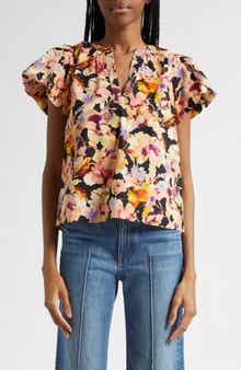 Abril Floral Print Puff Sleeve Top