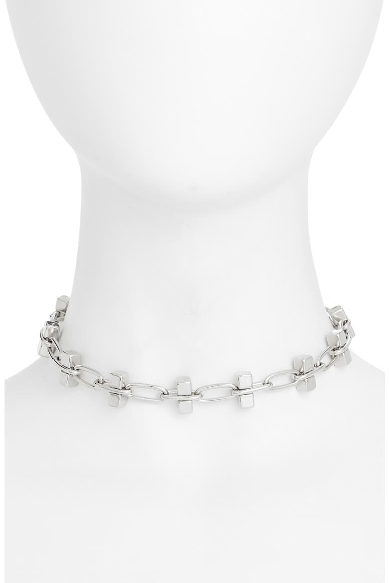 Arcadia Choker Necklace, Main, color, SILVER