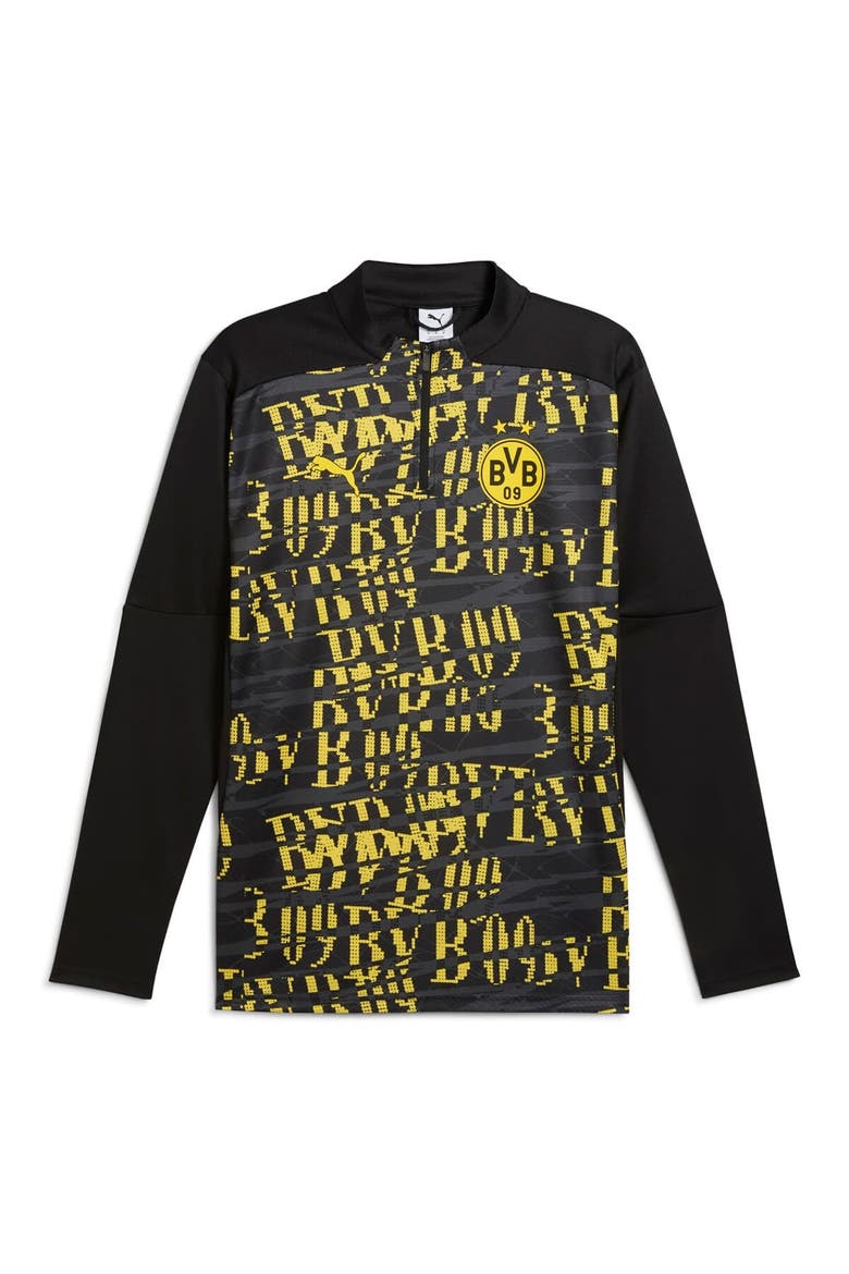 Men's Puma  Black Borussia Dortmund 2024/25 Pre-Match Quarter-Zip Top, Alternate, color, Black