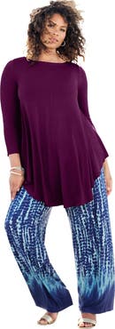 Roaman's Plus Size Boatneck Swing Ultra Drape Tunic Top