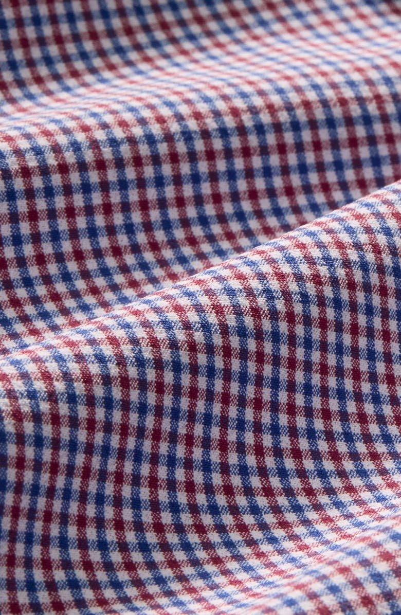 Mizzen+Main Leeward Trim Fit Microcheck Performance Button-Up Shirt, Alternate, color, Mulberry Sam Plaid