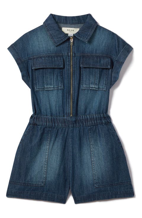 Kids' Josie Denim Romper (Big Kid)