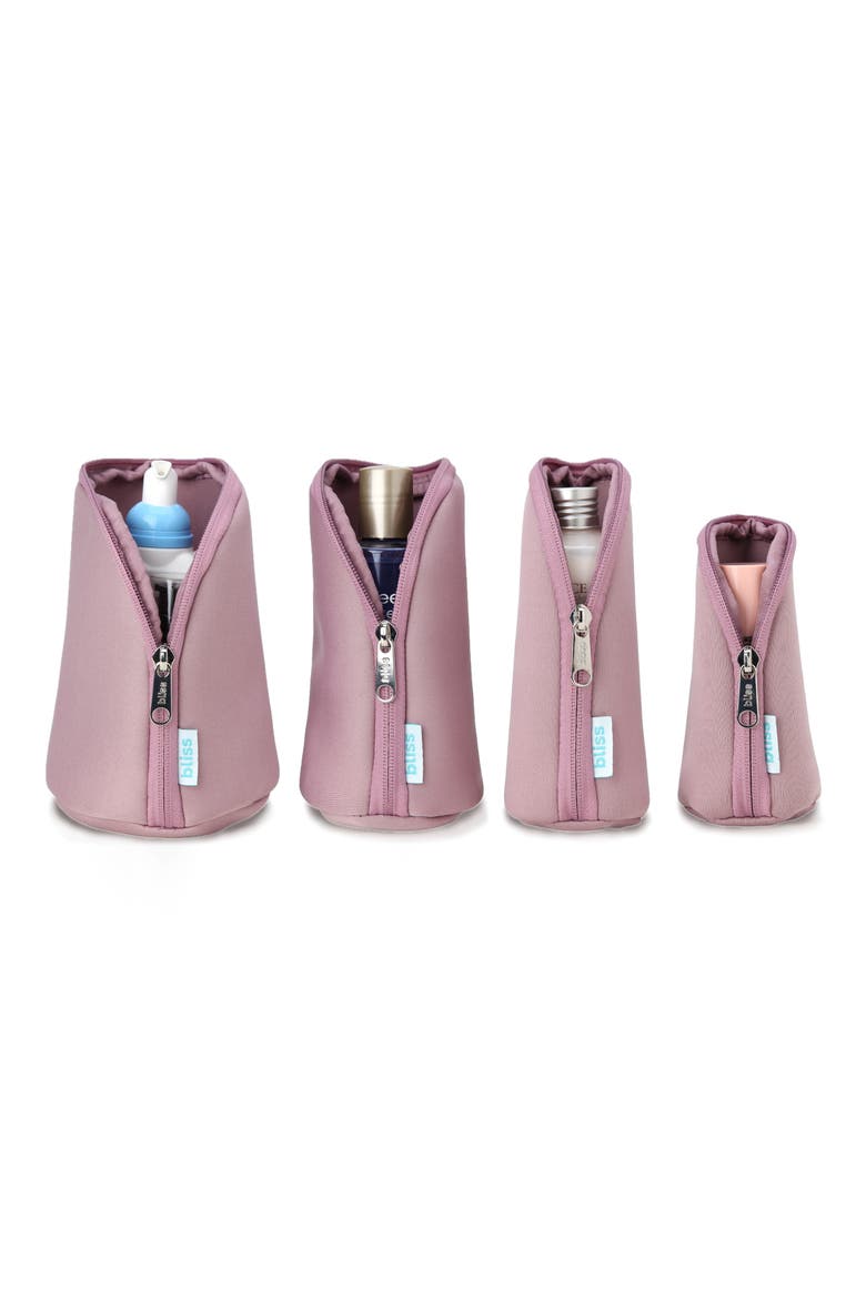 Four-Piece Bottle Protector Travel Set, Main, color, PINK GAZE