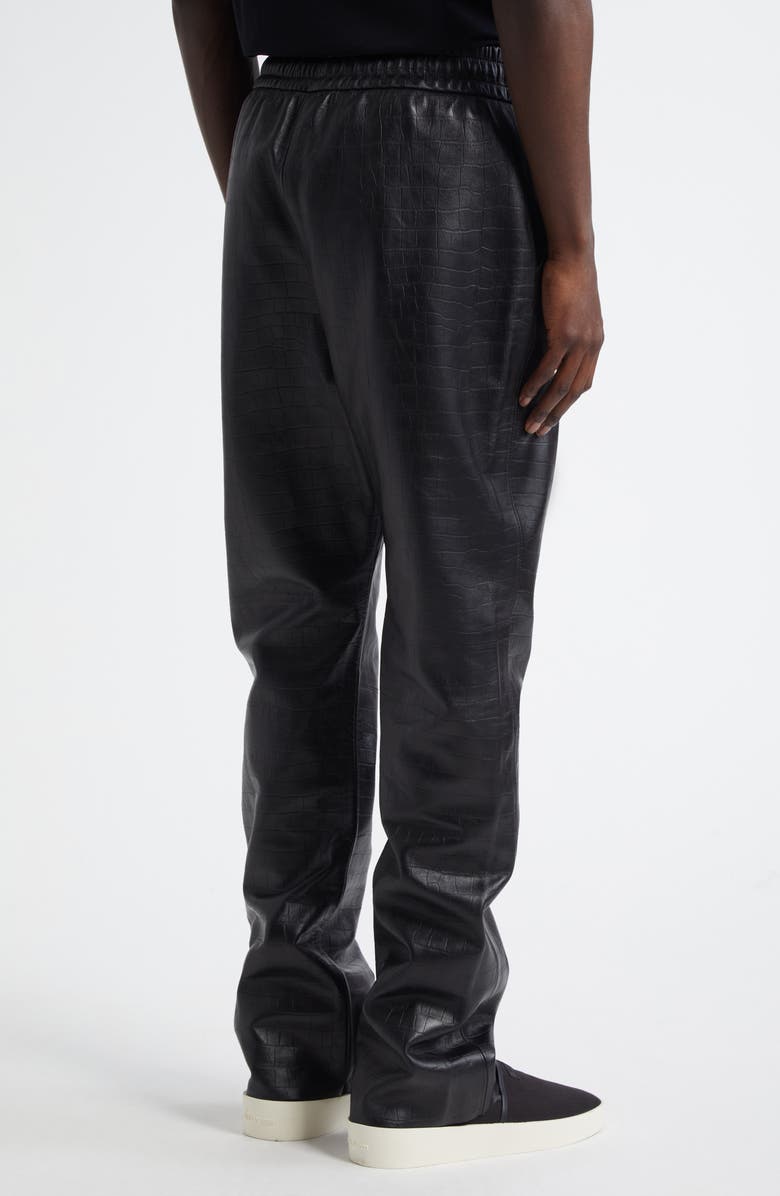 Fear of God Croc Embossed Leather Forum Pants, Alternate, color, Black