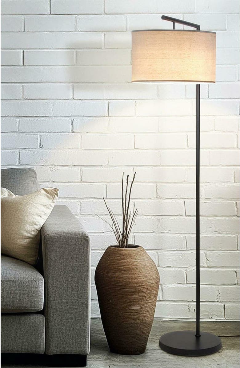 Brightech Montage Modern 60' LED Smart Home Compatible Floor Lamp, Alternate, color, Classic Black