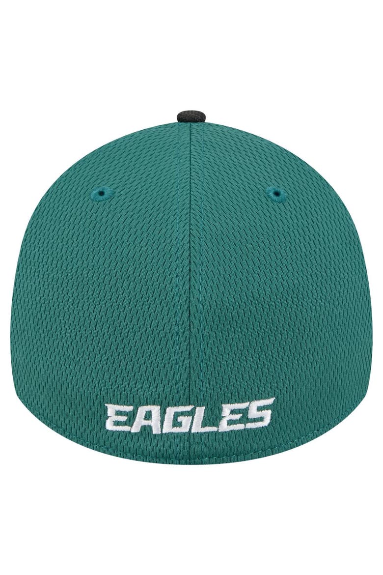 Men's New Era Midnight Green Philadelphia Eagles Visor Hit 39THIRTY Flex Hat, Alternate, color, Green