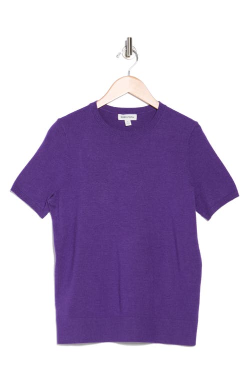 Nordstrom Slim Fit Short Sleeve Sweater In Purple Tilandia