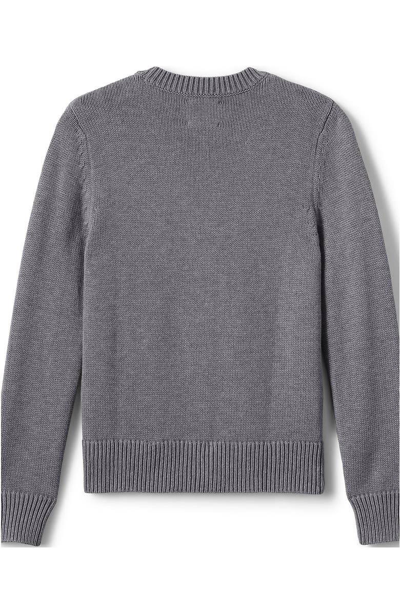 Lands' End School Uniform  Cotton Modal Button Front Cardigan Sweater, Alternate, color, Pewter Heather