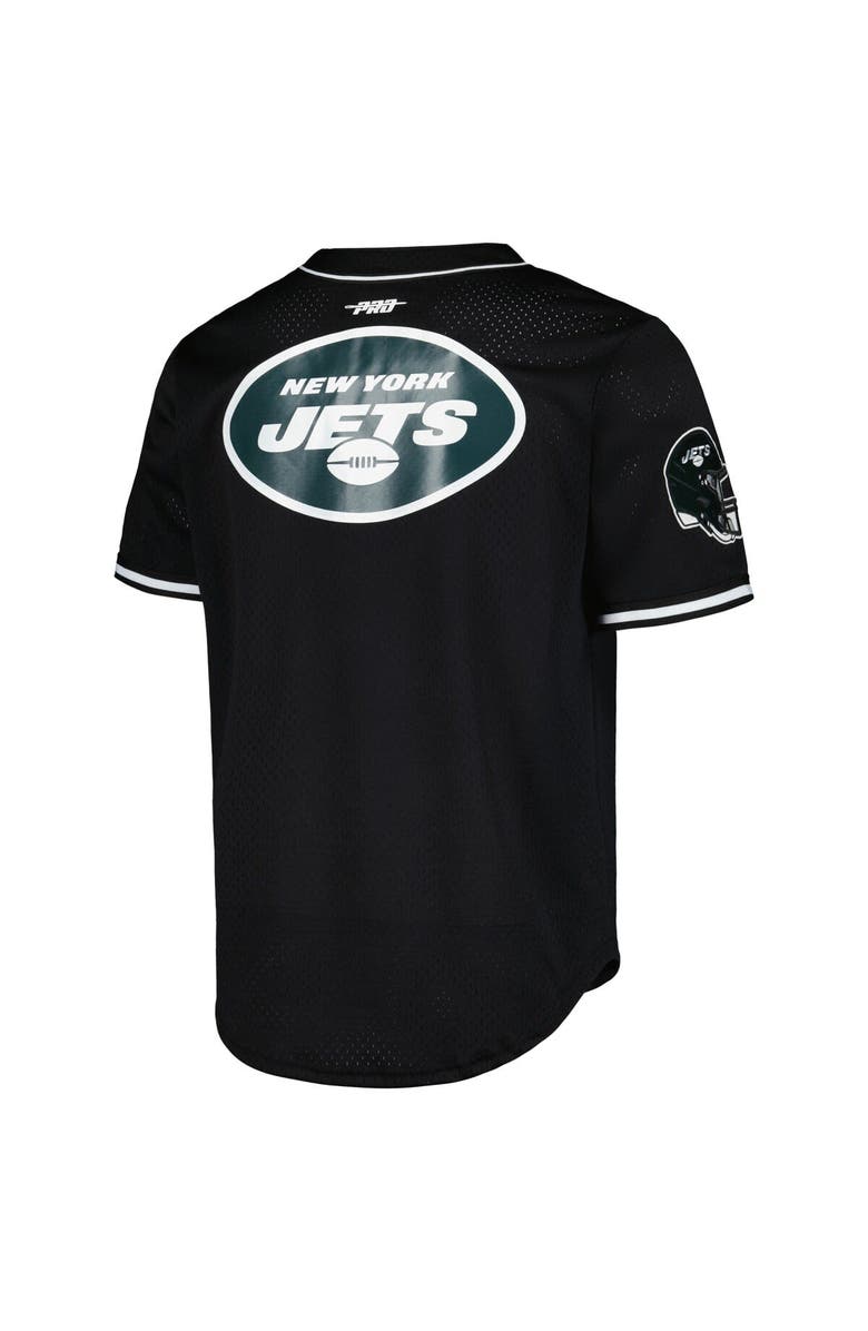 PRO STANDARD Men's Pro Standard Aaron Rodgers Black New York Jets Mesh Baseball Button-Up T-Shirt, Alternate, color, 