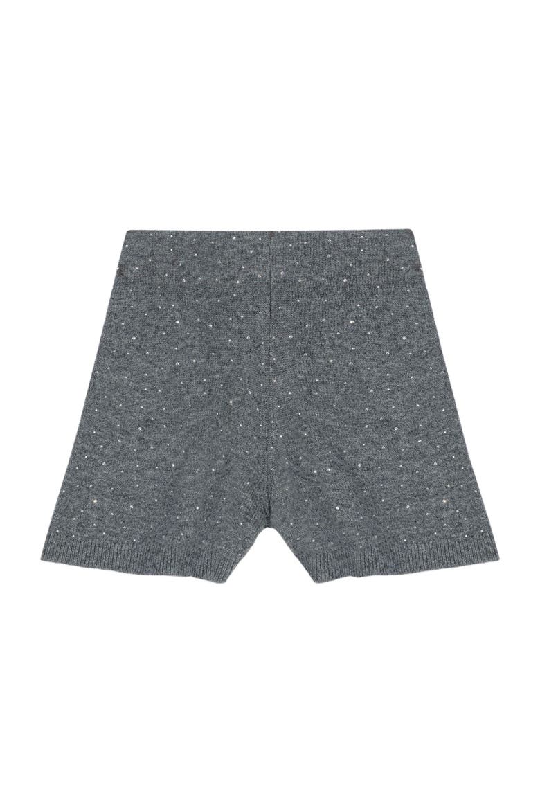 Knit shorts with rhinestones, Alternate, color, Grey