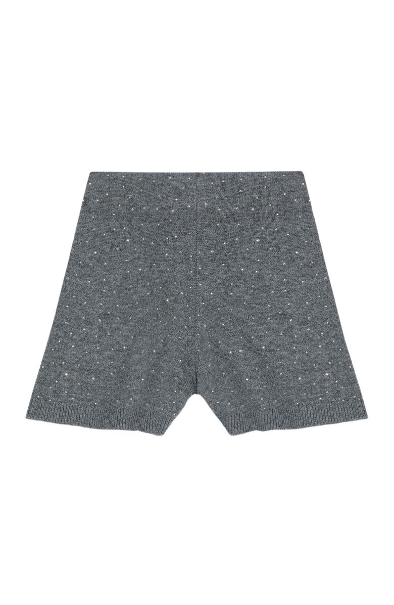 maje Knit shorts with rhinestones, Alternate, color, Grey