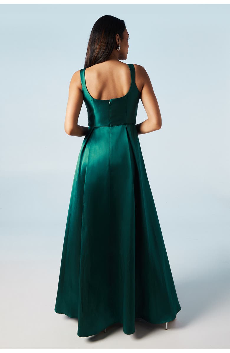 Coast Scoop Neck Maxi Twill Bridesmaids Dress, Alternate, color, Emerald