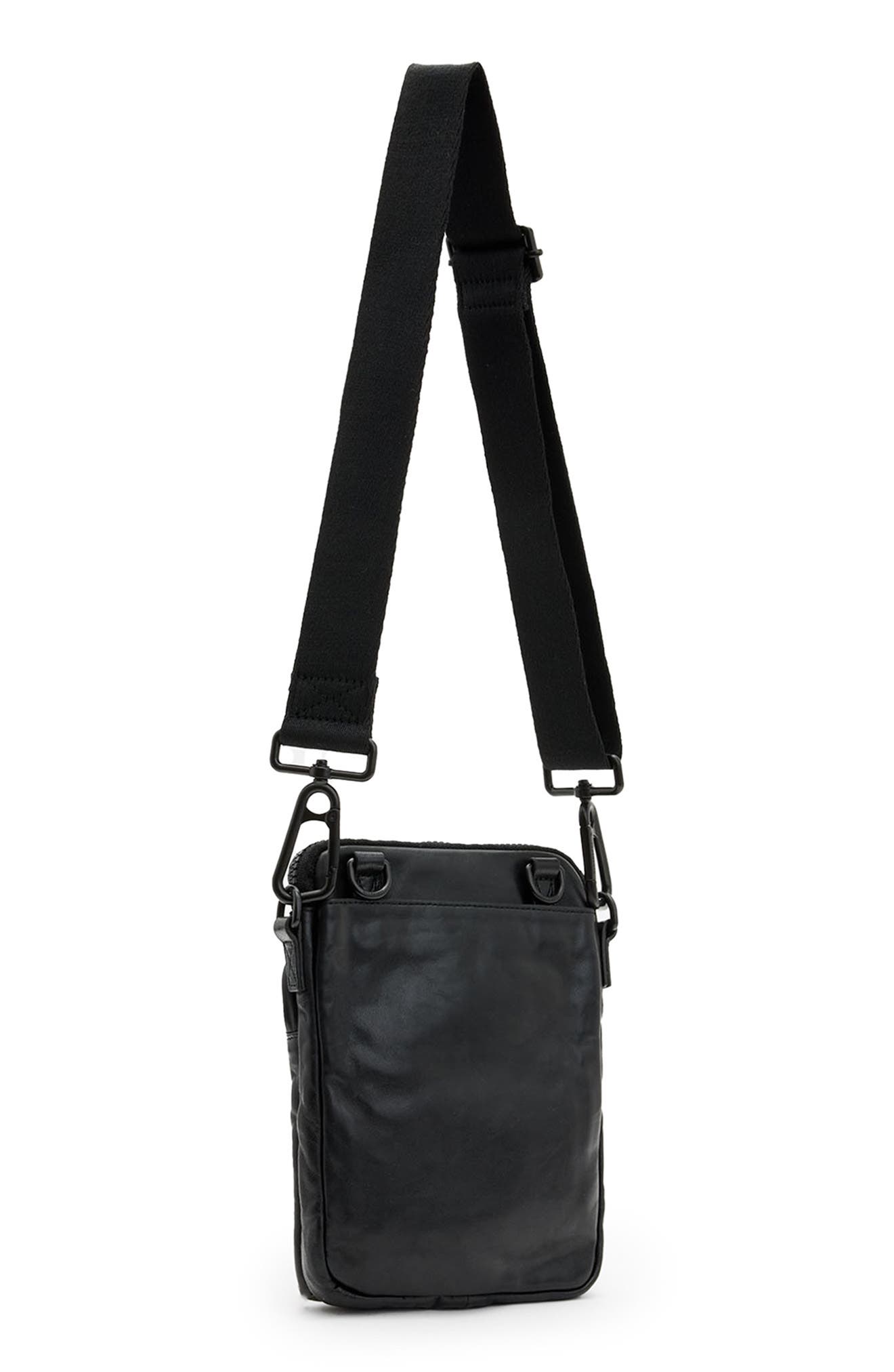 AllSaints Falcon Leather North/South Crossbody Pouch, Alternate, color, 