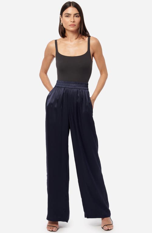 Cami Nyc Bleecker Stripe Silk Pants In Navy