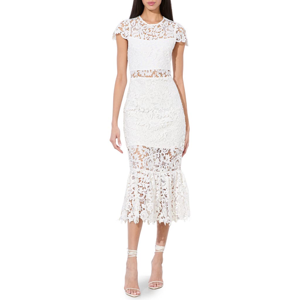 Alice And Olivia Clover Open Back Lace Dress In Multi