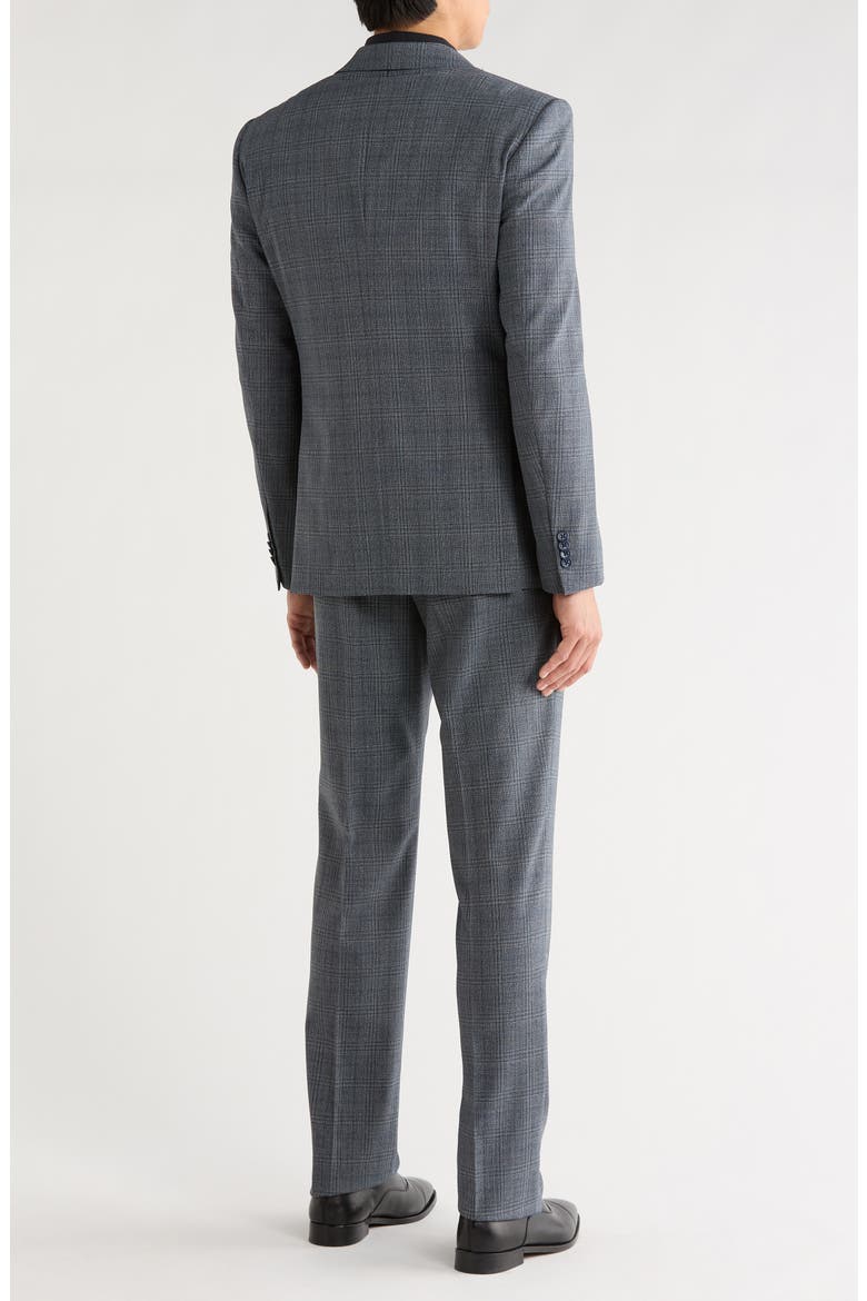 Plaid Two Button Suit, Alternate, color, CHARCOAL