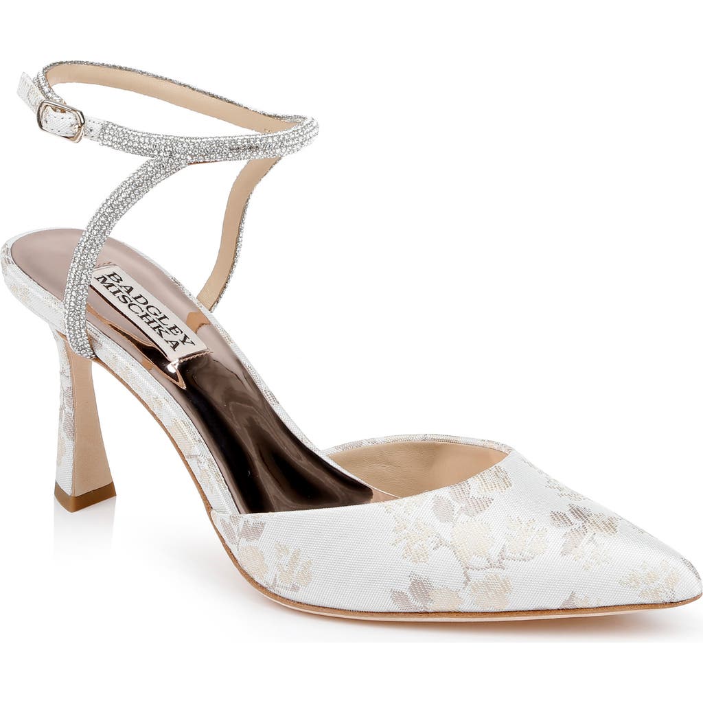 Badgley Mischka Bridal Badgley Mischka Collection Kamilah Ankle Strap Pump in Ivory Jacquard  product