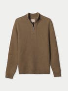 Gobi Cashmere Men's Cashmere Waffle Knit Half-Zip Sweater