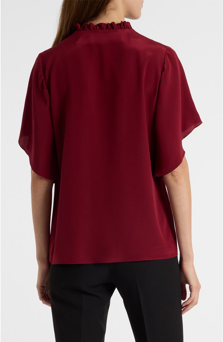Santorelli Guita Flutter Sleeve Silk Blouse, Alternate, color, Chili Pepper