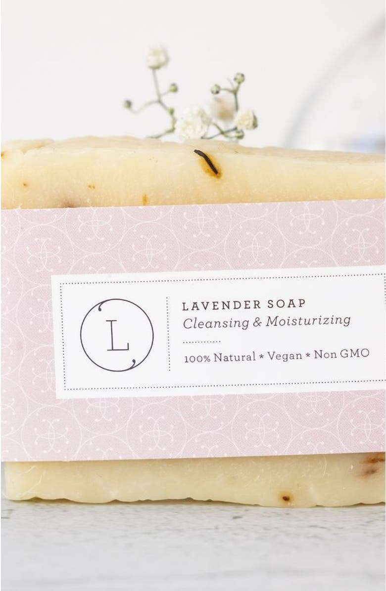 Lizush Natural Handmade Lemongrass Soap Bar, 2-Pack, Alternate, color, Lavender