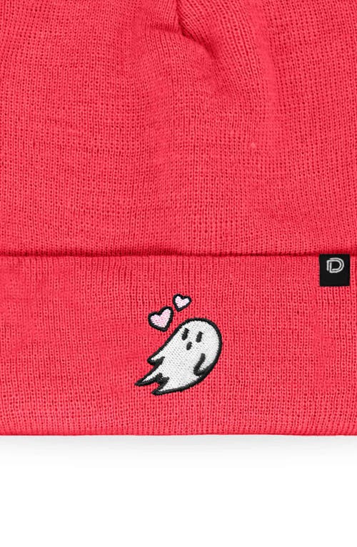 Dalix Heartly Ghost Beanie In Neon Pink