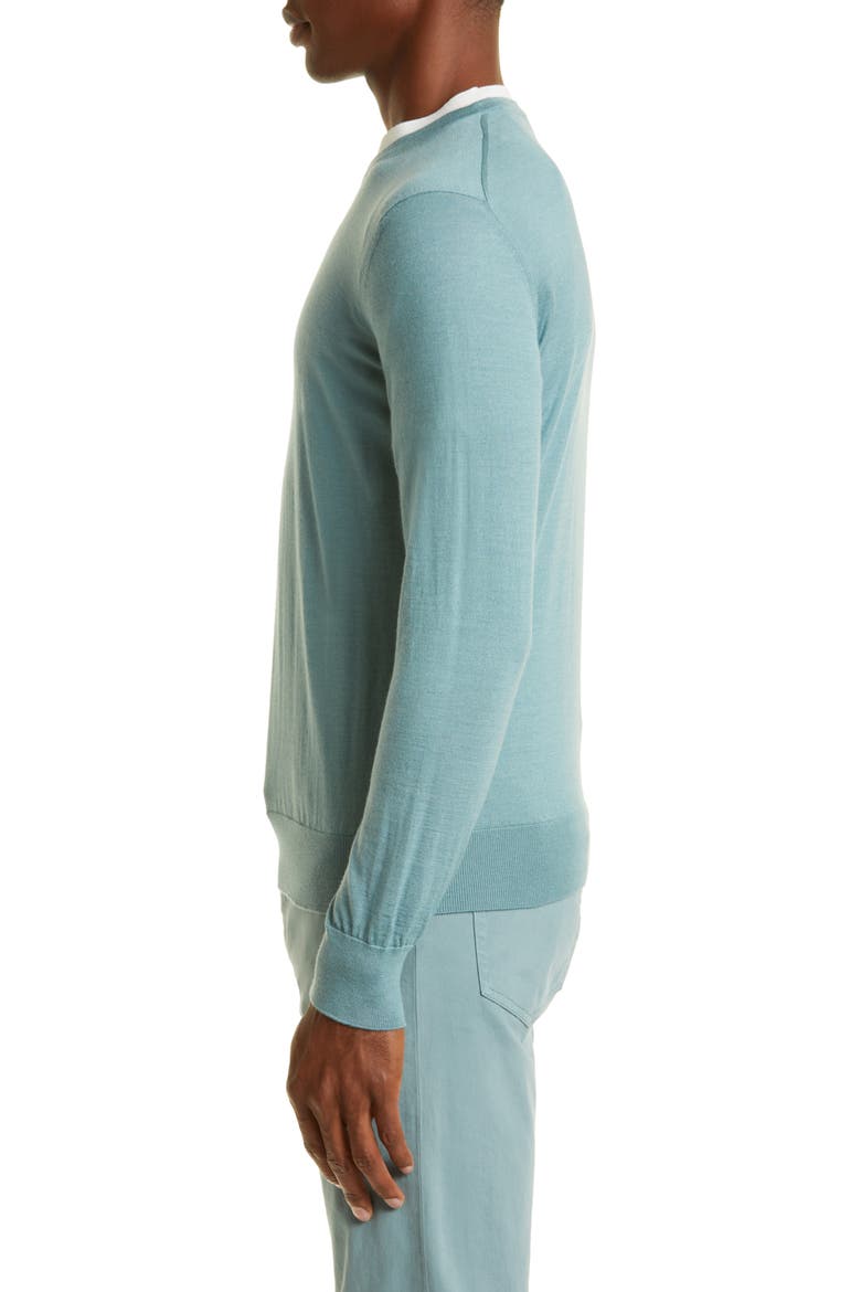 Men's Casheta Cashmere & Silk Sweater, Alternate, color, SEAFOAM BLUE