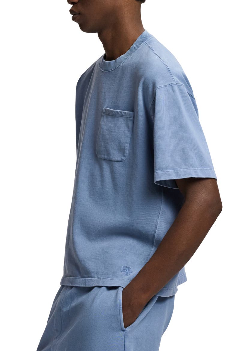 Oversize Vintage Cotton Jersey Pocket T-Shirt, Alternate, color, BLUE