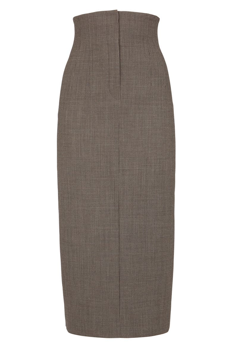 Micro Check High Waist Wool Pencil Skirt, Main, color, OPERATOR