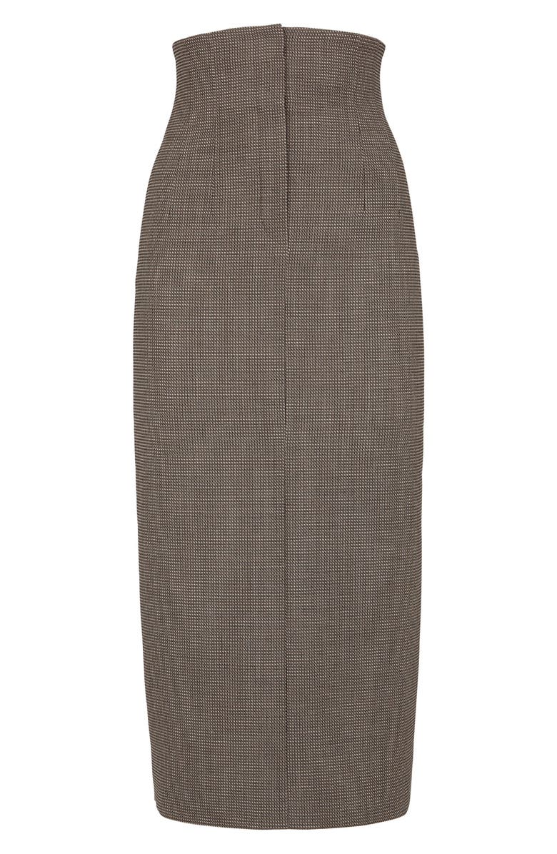 Fendi Micro Check High Waist Wool Pencil Skirt, Main, color,