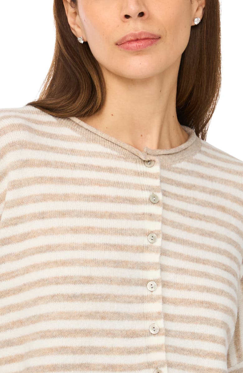 CeCe Stripe Cardigan, Alternate, color, Oatmeal/ New Ivory-110