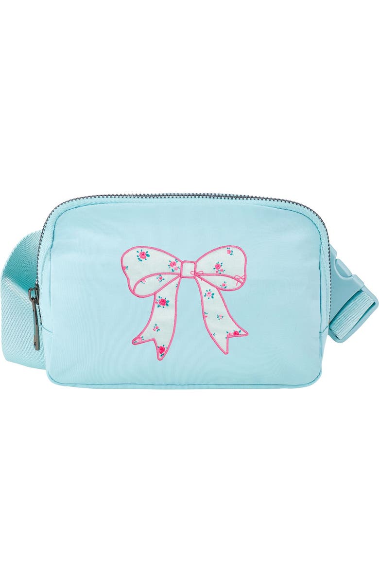 Sweet Wink Sky Floral Bow Patch Belt Bag, Main, color, Icing Blue
